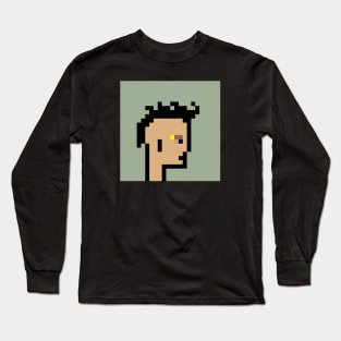 Fringed Visionary / Pixel Art / ToolCrypto #54 NFT Long Sleeve T-Shirt